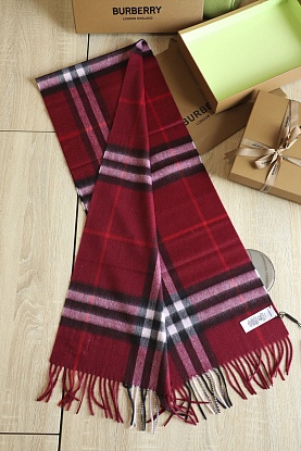 Шарф Check premium 168x30 см - Burgundy
