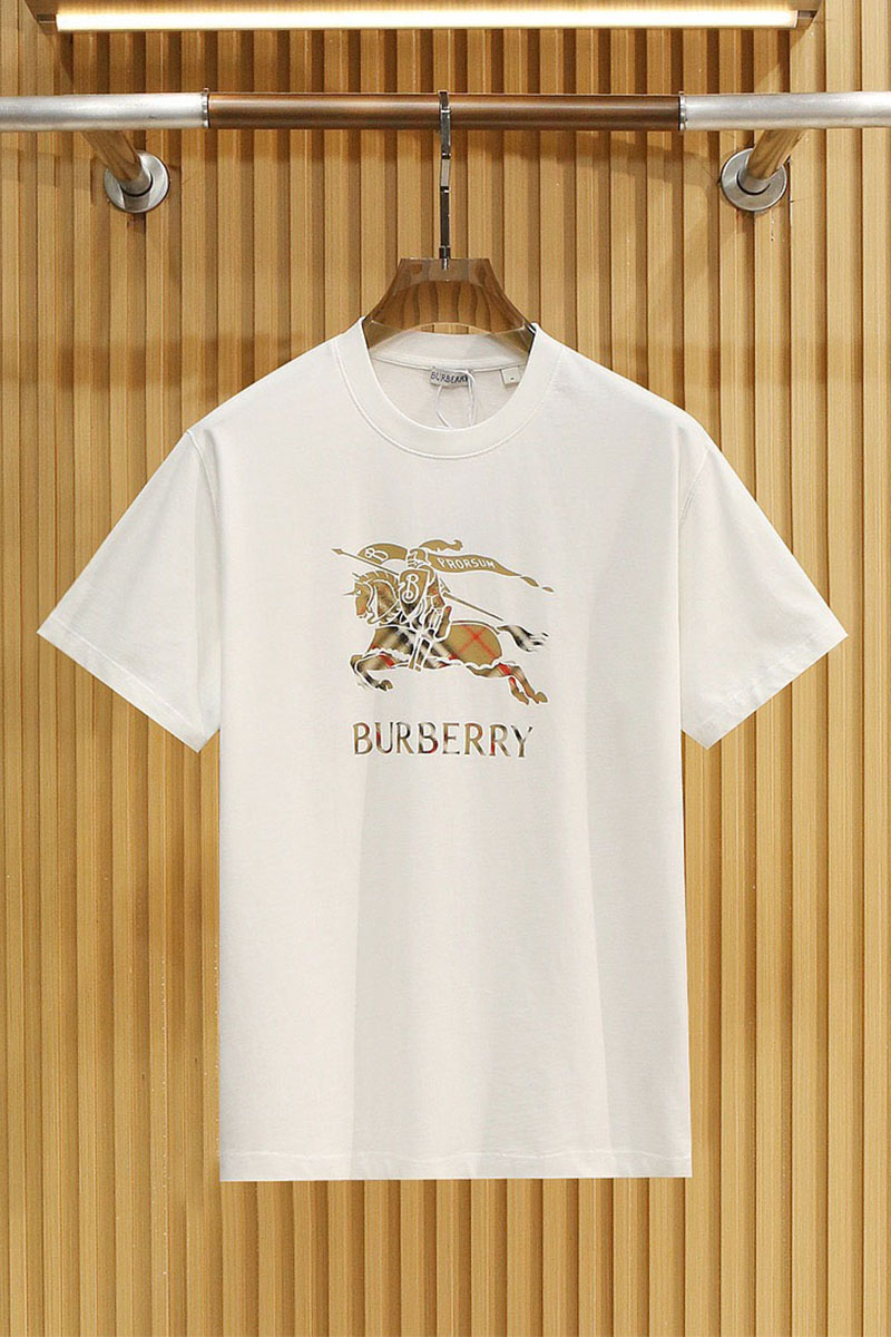 Burberry Мужская белая футболка Equestrian Knight