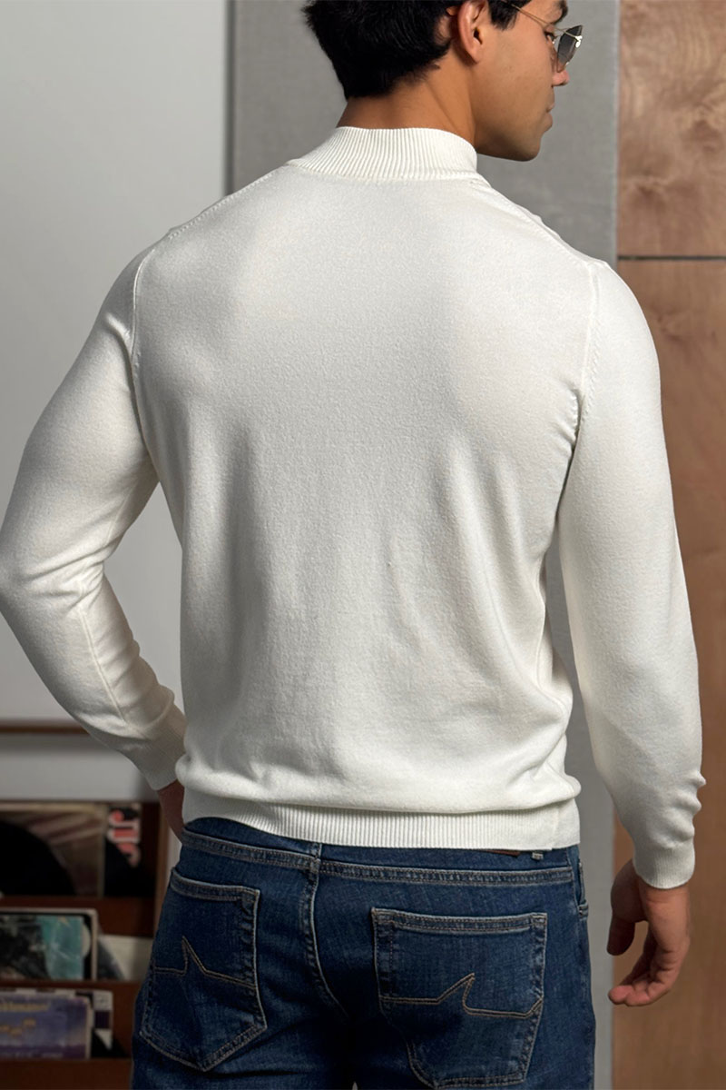 Loro Piana Белый джемпер Zip Neck