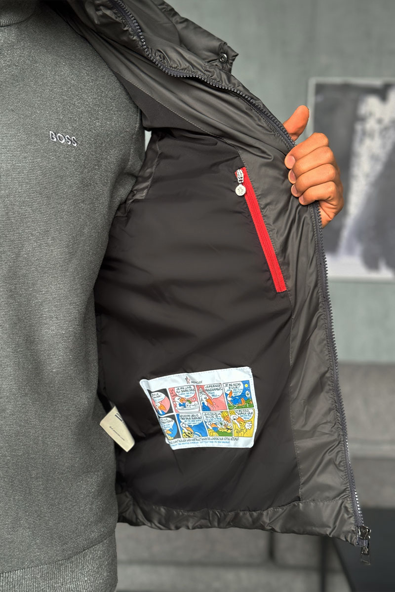 Moncler Мужской серый жилет logo-patch 