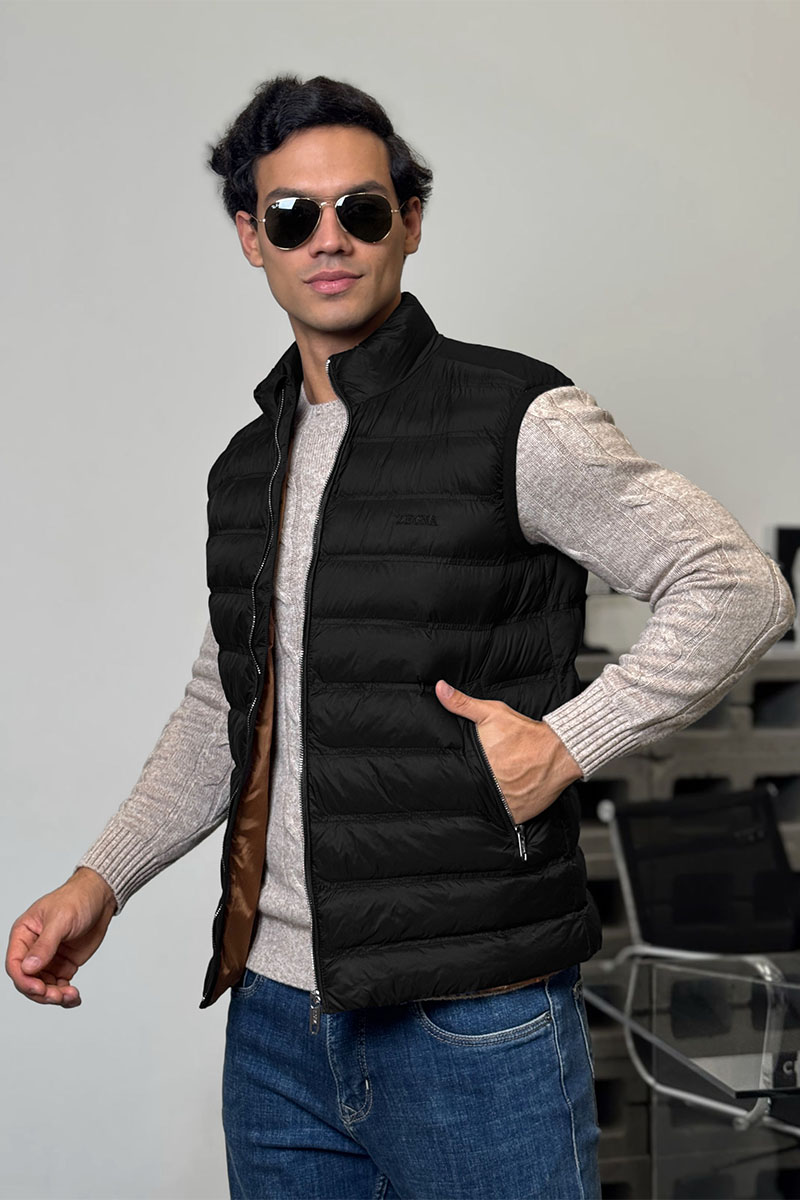 Zegna Мужской чёрный жилет 