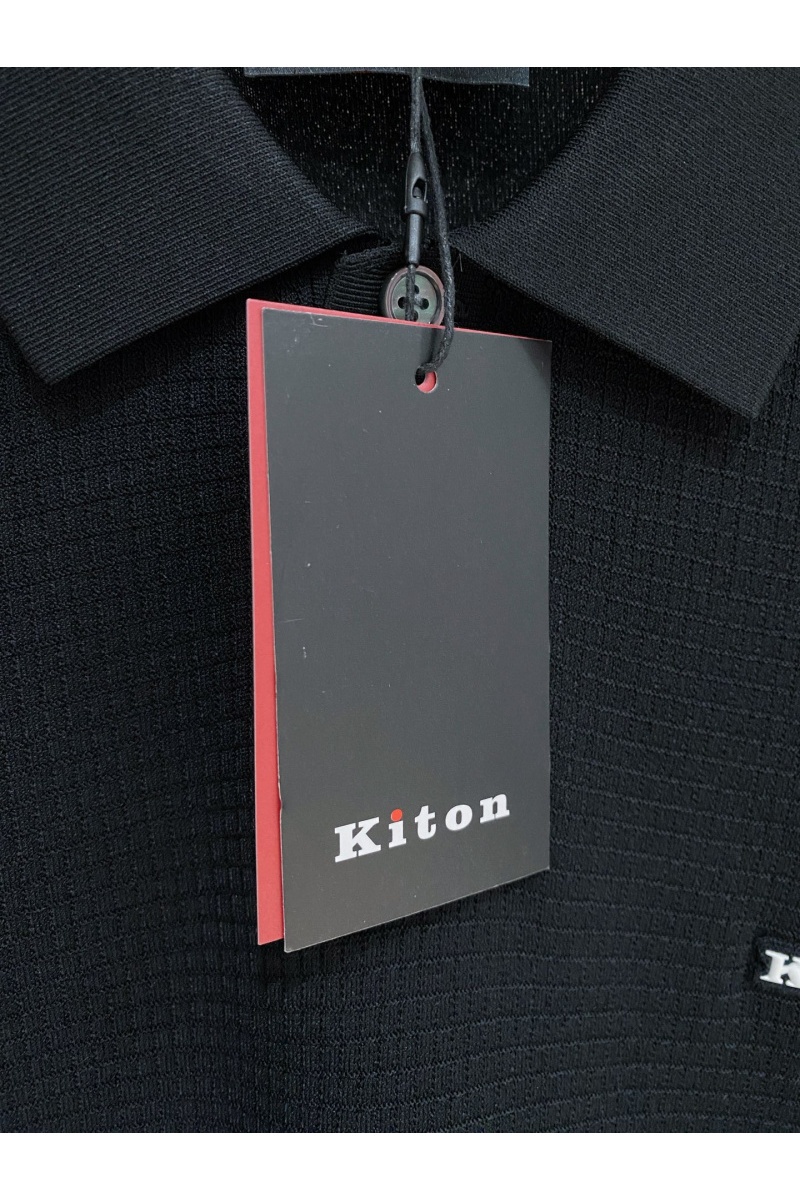 Kiton Мужское чёрное поло premium
