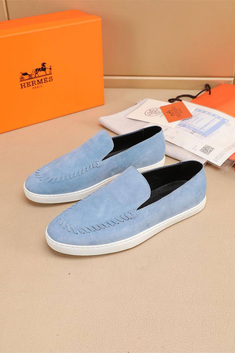 Hermes Мужские замшевые лоферы Julian - Blue