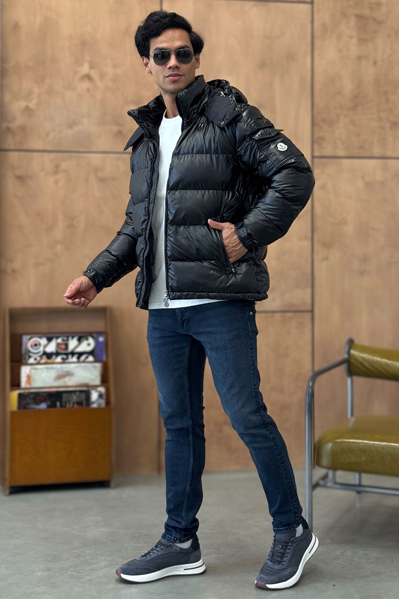 Moncler Мужская куртка с матовым эффектом чёрного цвета Maya Short