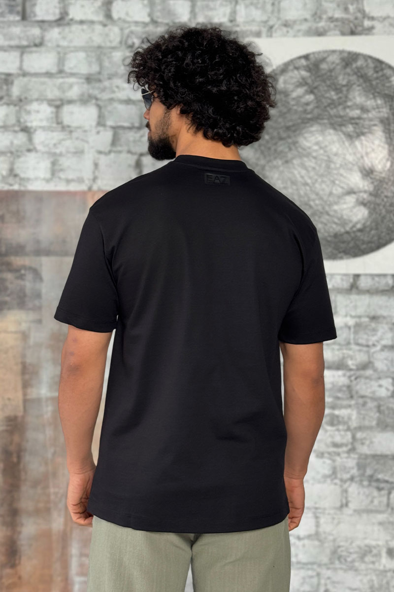 Emporio Armani EA7 Мужская чёрная футболка 