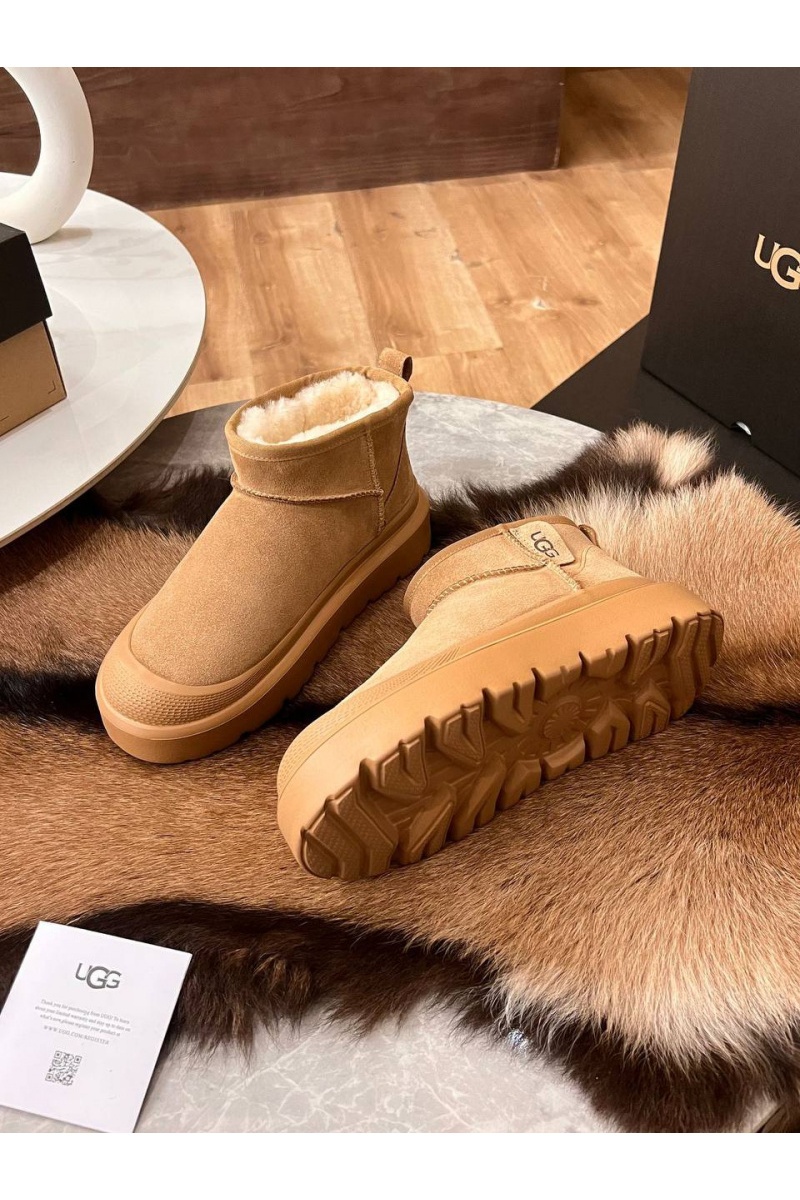 UGG Женские замшевые ботинки Classic Mini Hybrid - Chestnut