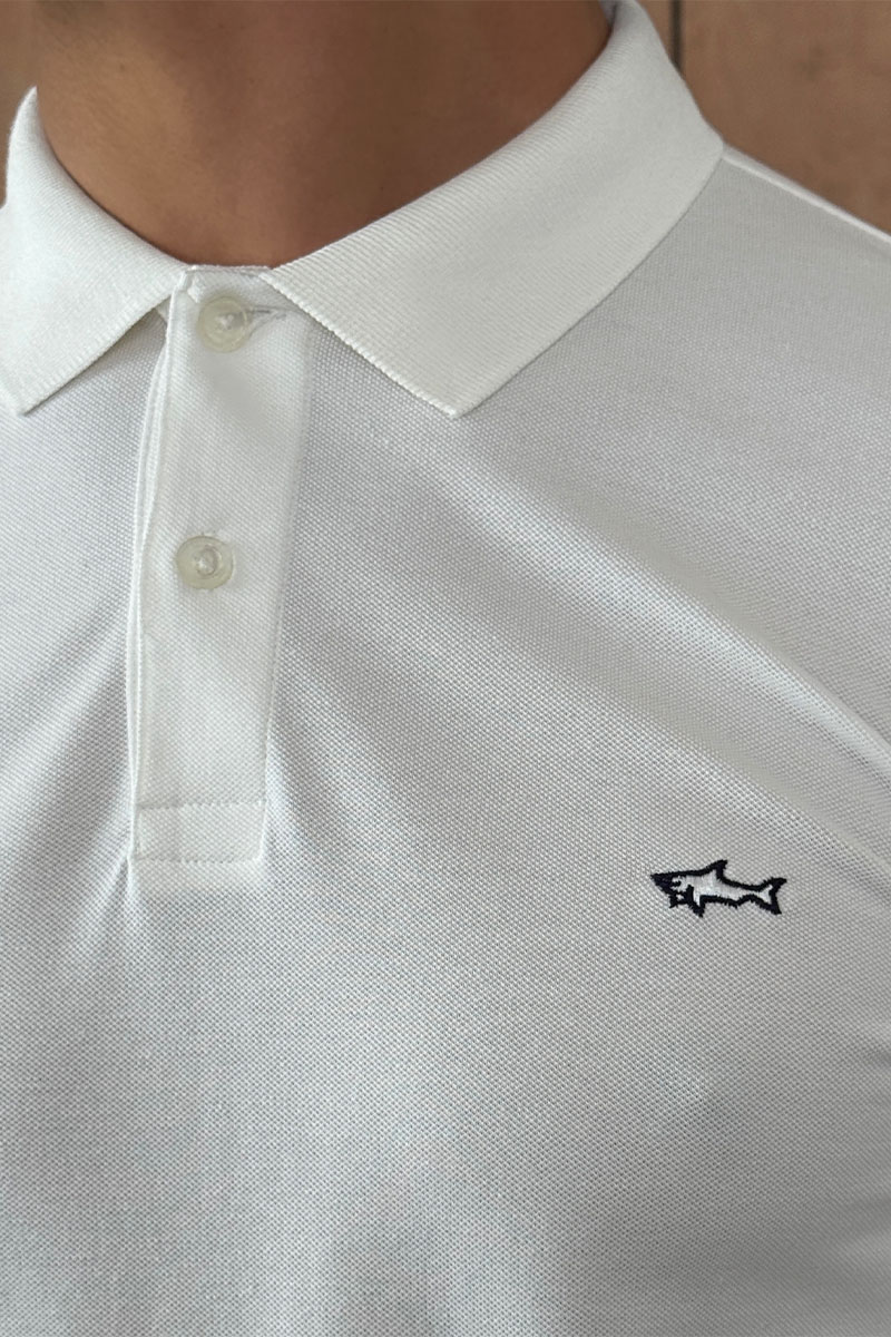 Paul & Shark Белое поло logo-embroidered