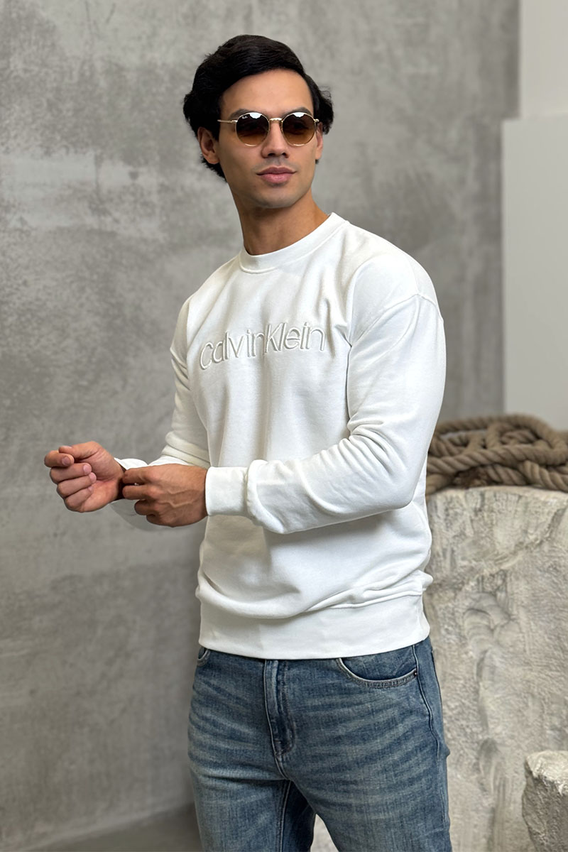 Calvin Klein Свитшот белого цвета embroidered-logo