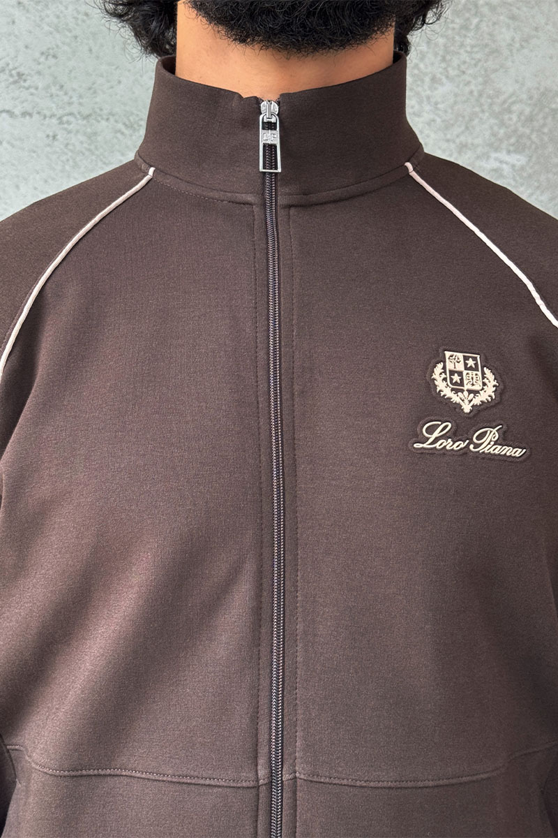 Loro Piana Кофта на молнии коричневого цвета 