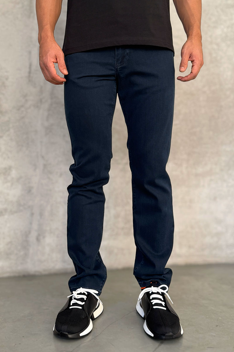 Loro Piana Мужские джинсы тёмно-синего цвета straight fit