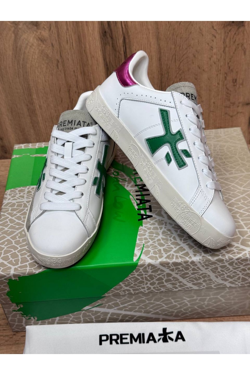 Premiata Женские кожаные кроссовки  Steven 6651