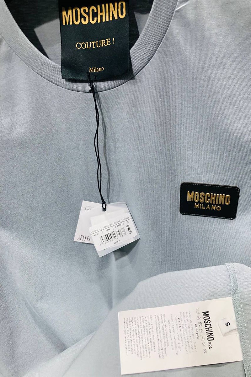 Moschino Мужская белая футболка logo-patch