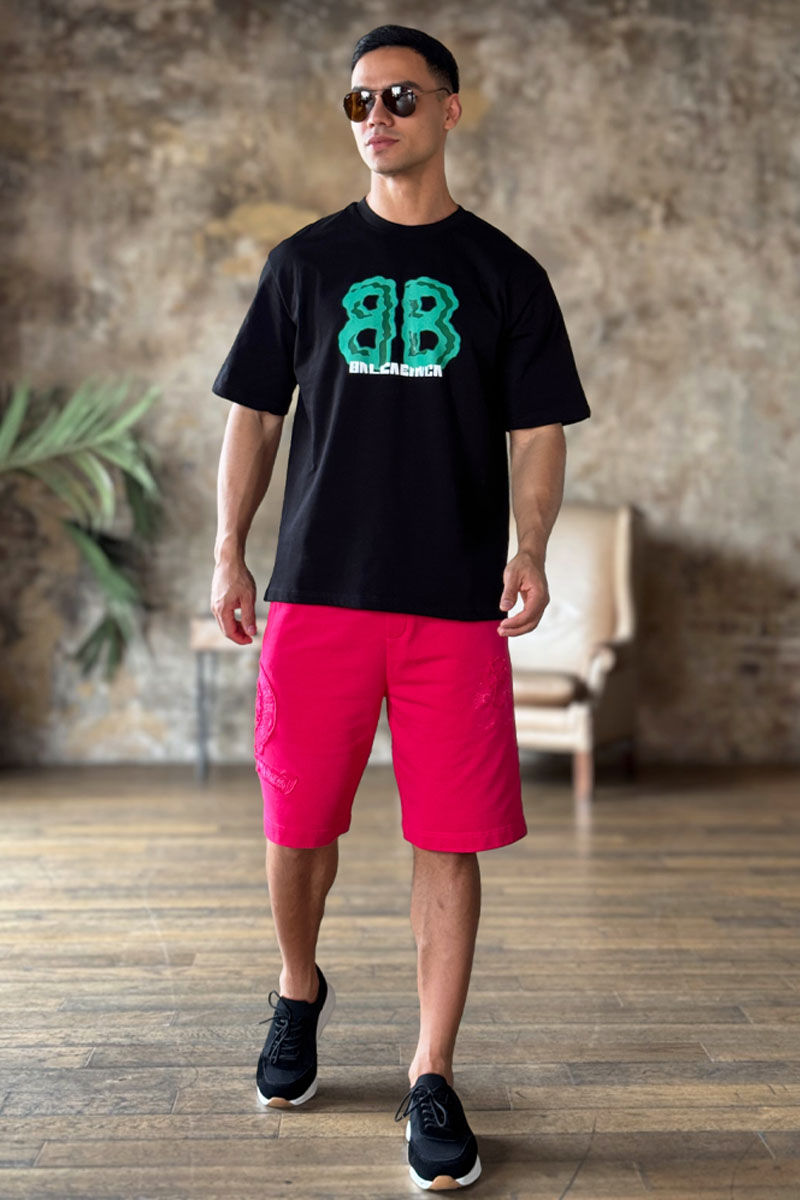 Balenciaga Чёрная оверсайз футболка logo print
