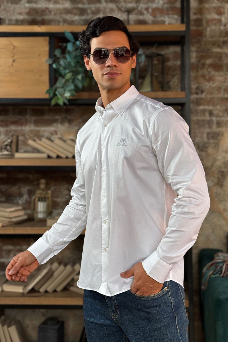 Loro Piana Мужская рубашка logo-embroidered - White