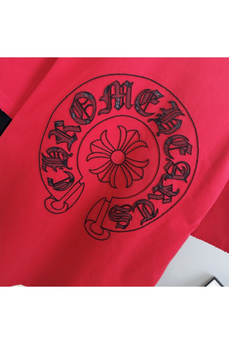 Chrome Hearts Красная оверсайз футболка Premium