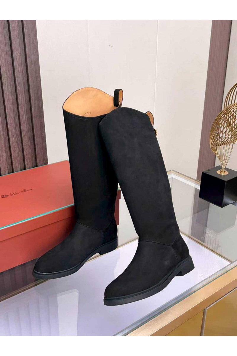 Loro Piana Женские замшевые сапоги premium - Black