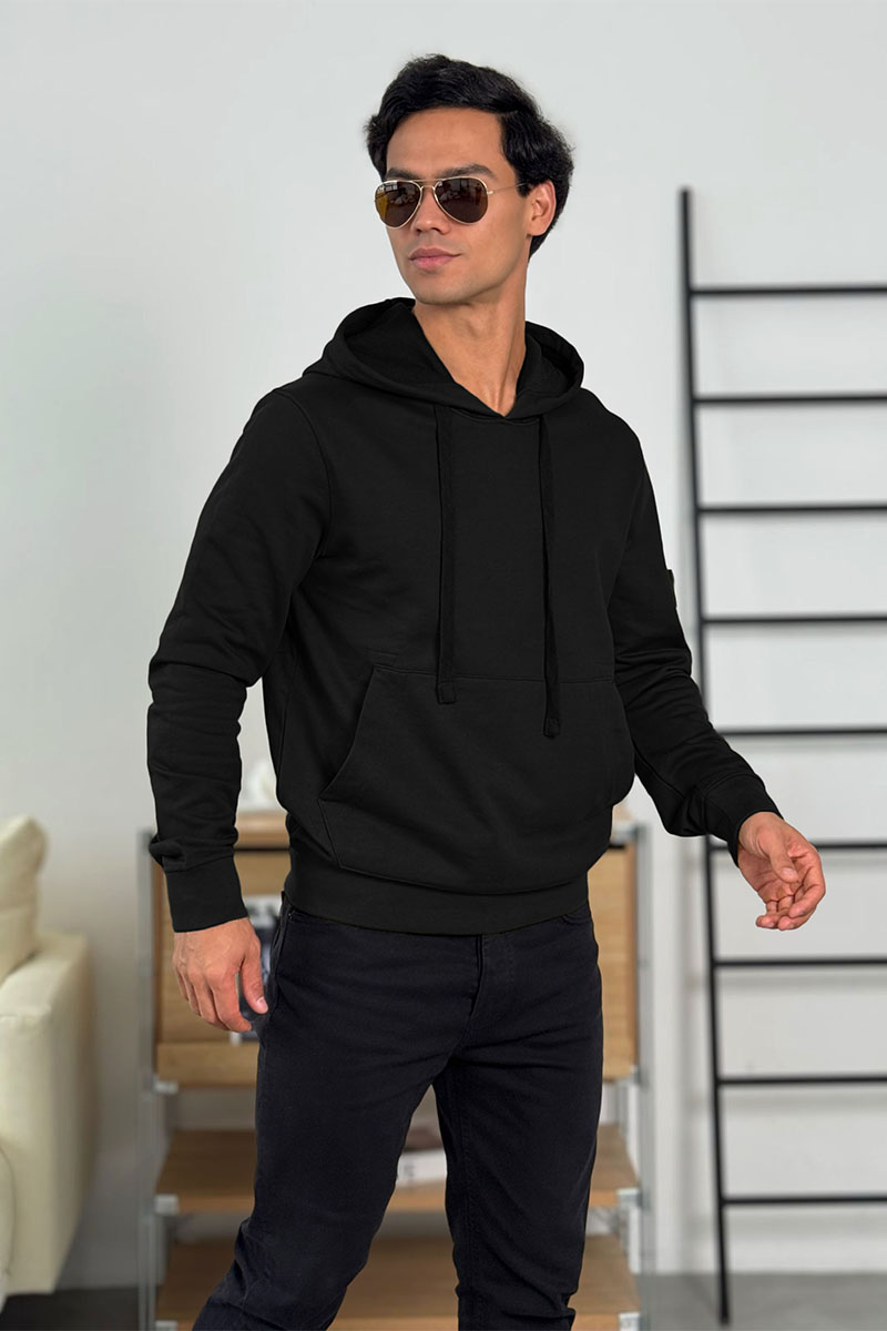 Stone Island Мужское худи чёрного цвета Compass-patch