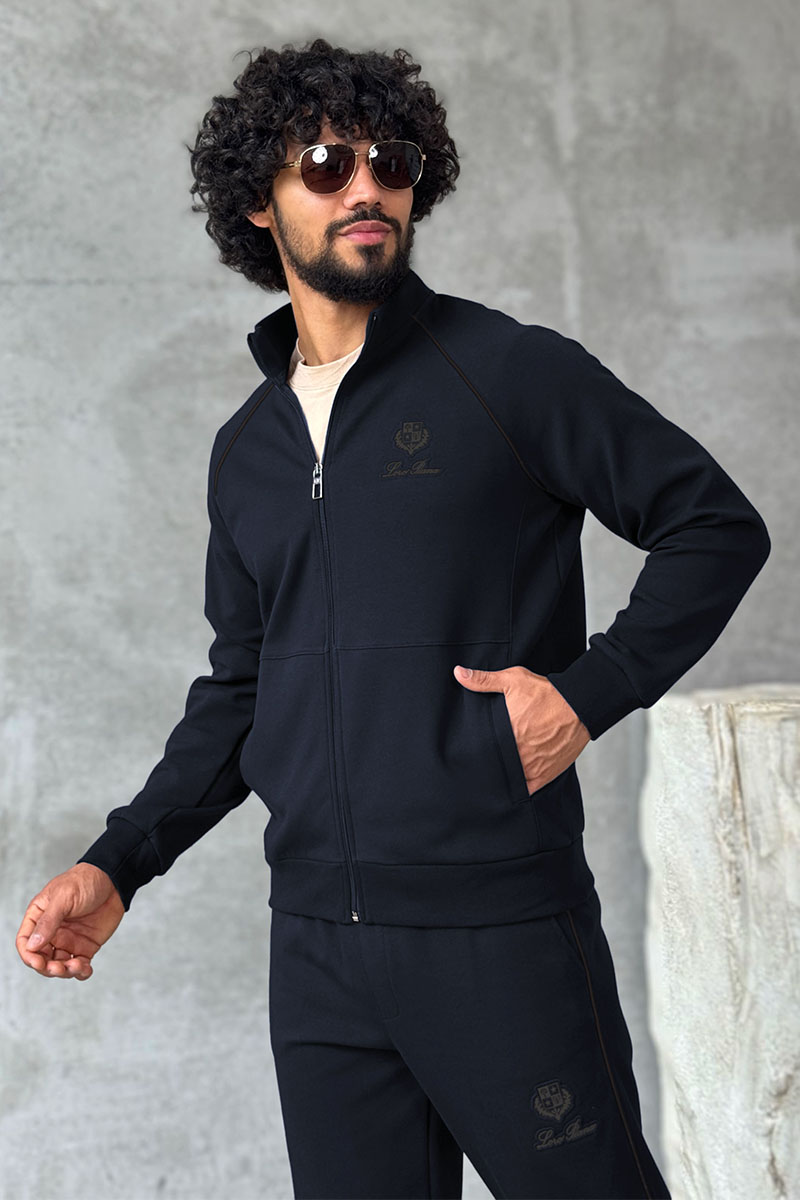 Loro Piana Кофта на молнии тёмно-синего цвета 