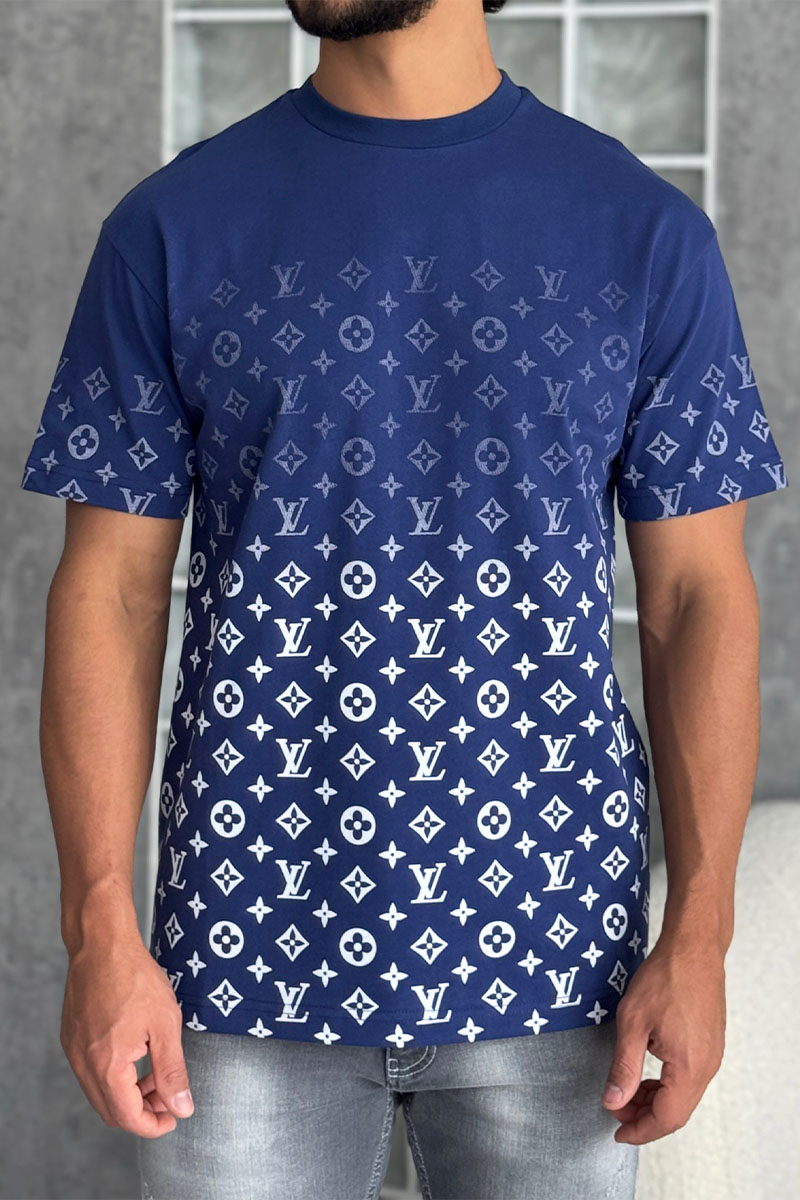 Lоuis Vuittоn Футболка тёмно-синего цвета Monogram Gradient 