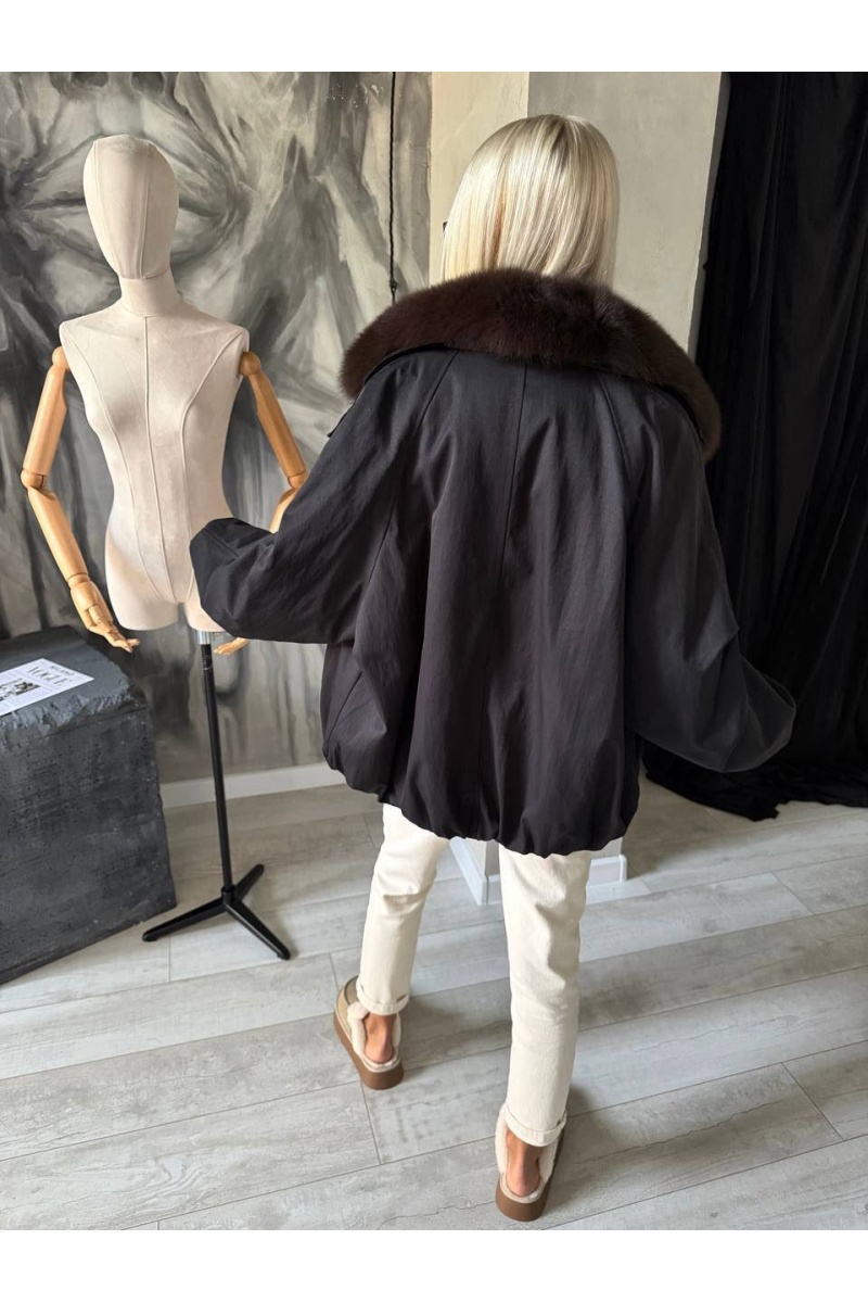 Max Mara Женский бомбер с натуральным мехом premium