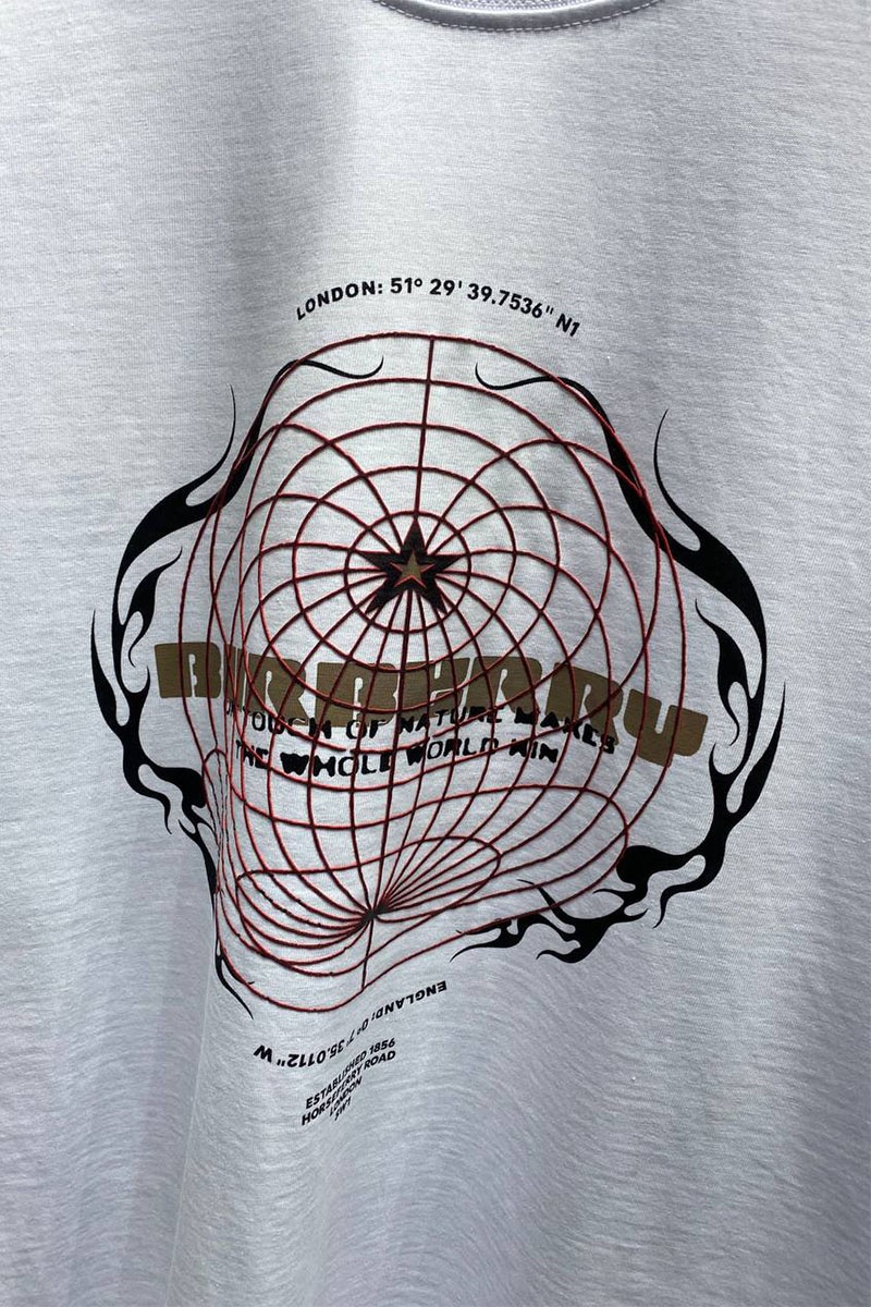 Burberry Оверсайз футболка Globe-graphic - White