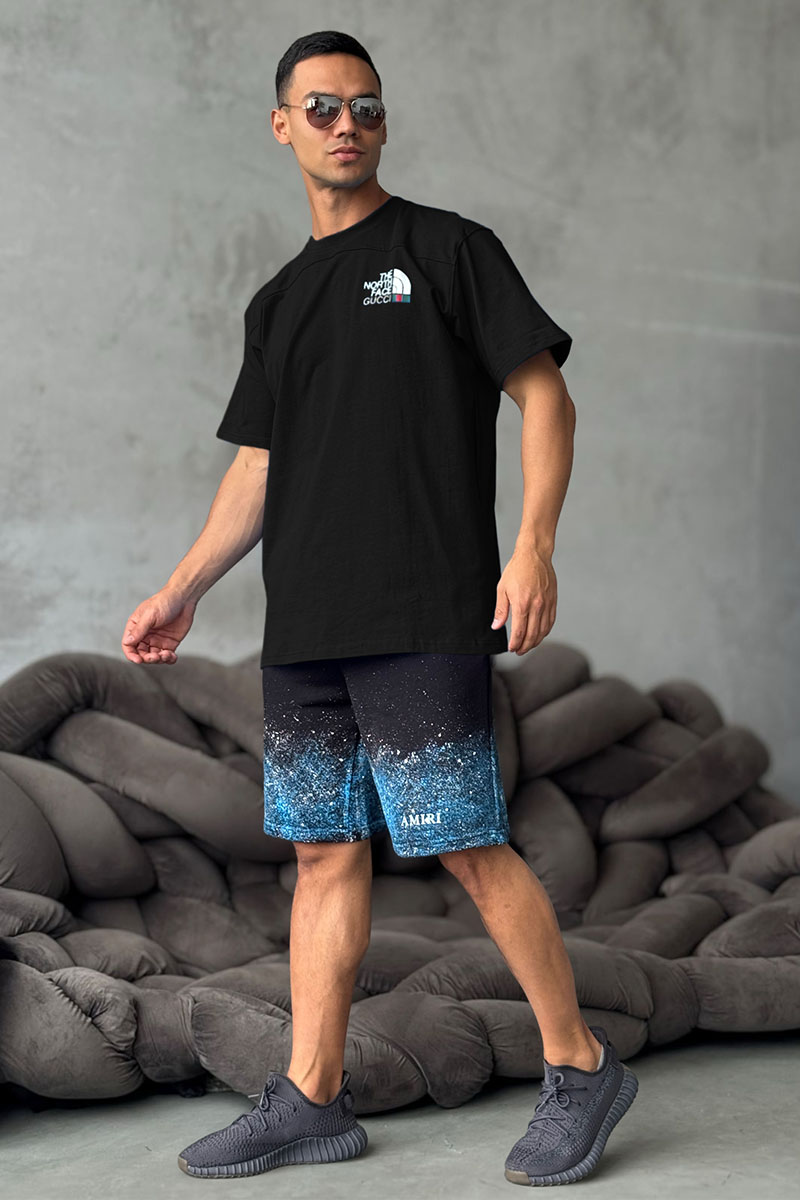 Gucci Оверсайз футболка TNF Collaboration landscape print - Black