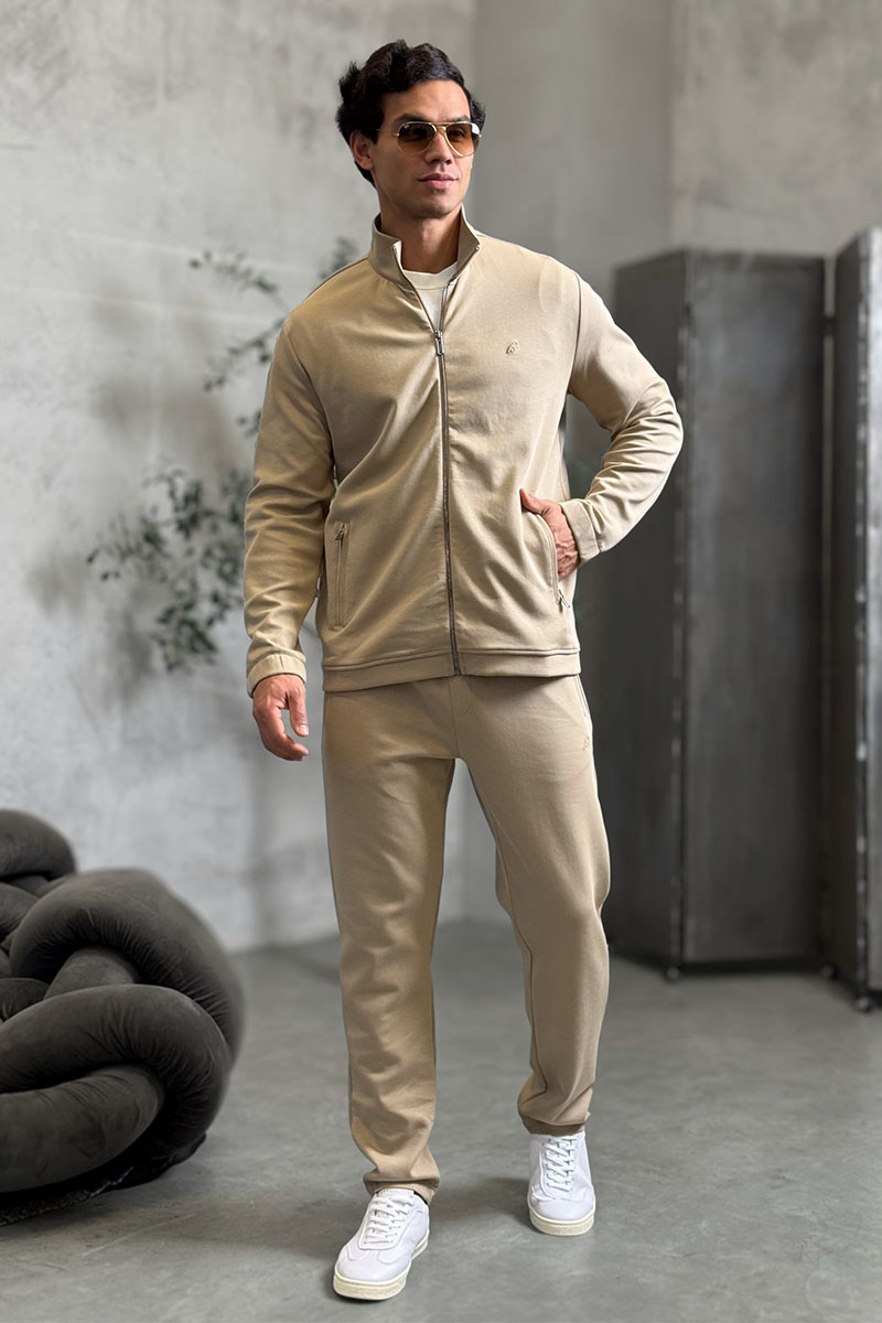 Brioni Бежевая кофта на молнии B-еmbroidery