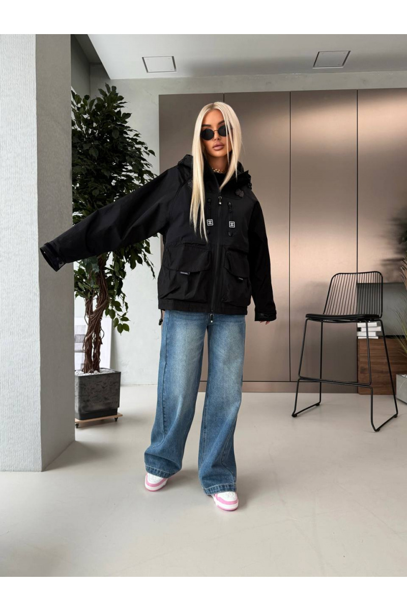 Chаnеl Женская нейлоновая ветровка premium - Black