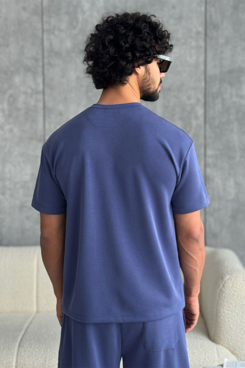 Loro Piana Мужская синяя футболка 