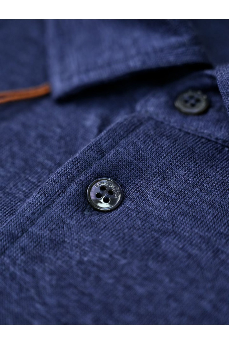 Loro Piana Мужское тёмно-синее поло premium