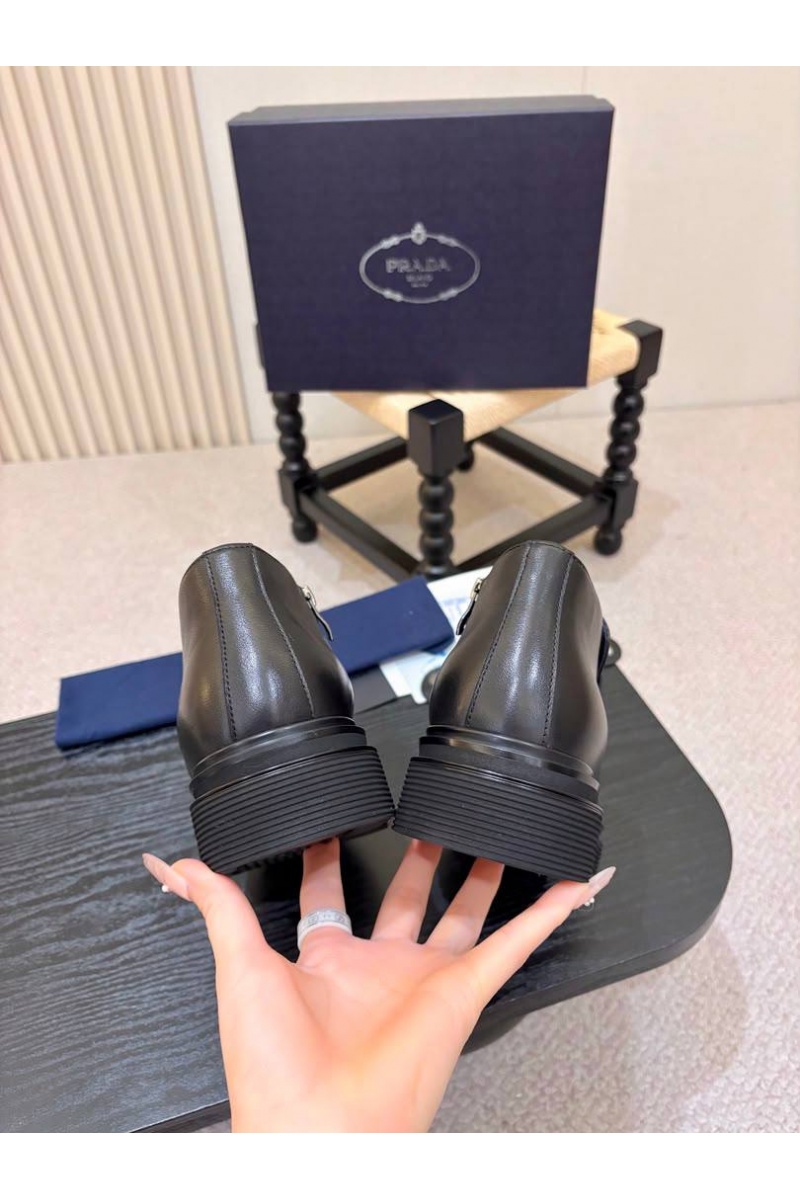 Prada Кожаные ботинки с мехом premium