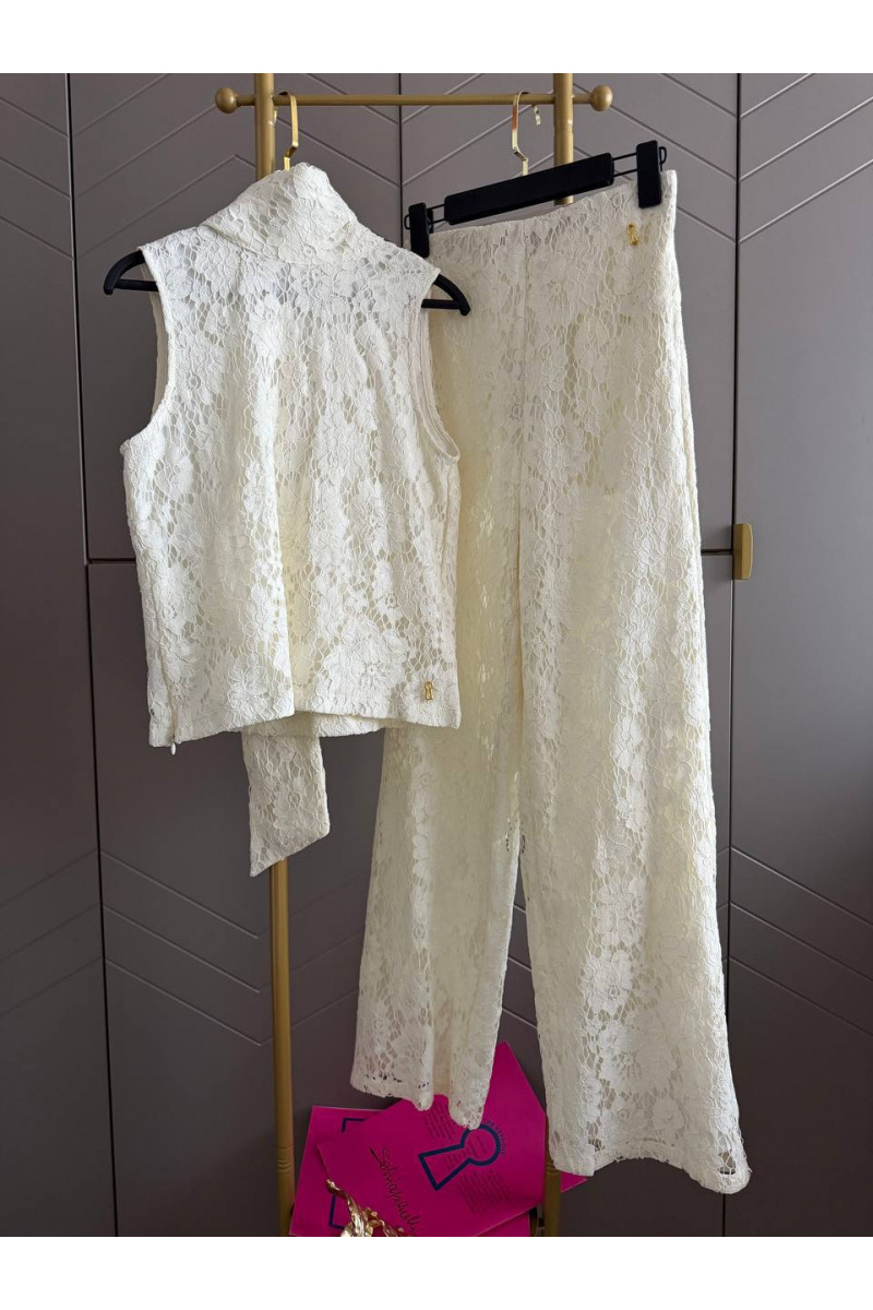 Schiaparelli Женский кружевной костюм белого цвета premium
