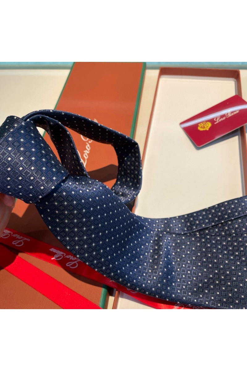 Loro Piana Галстук geometric logo-print premium - Navy