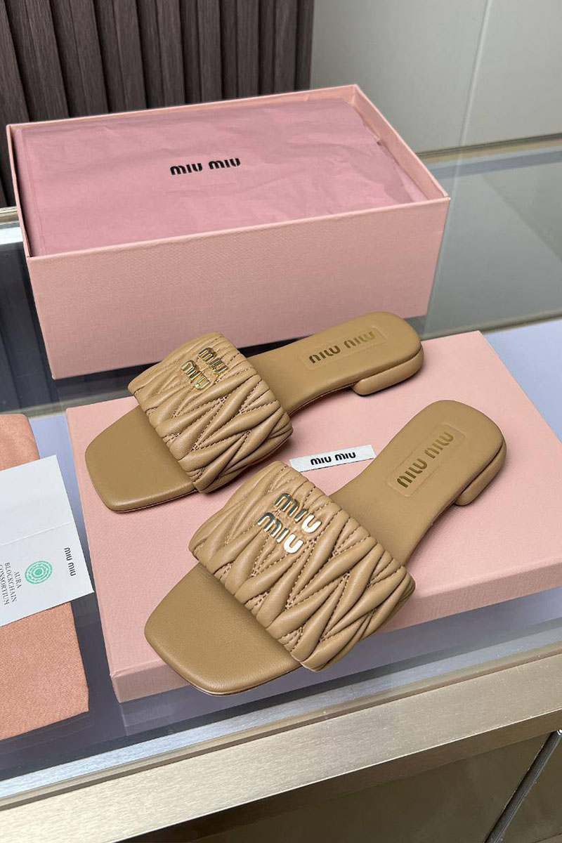 MIU MIU Женские шлёпанцы Premium - Beige