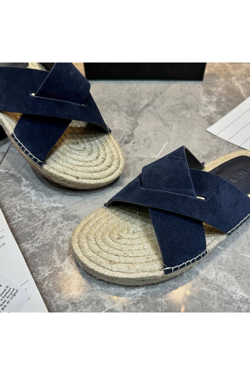 Zegna Мужские шлёпанцы suede - Navy