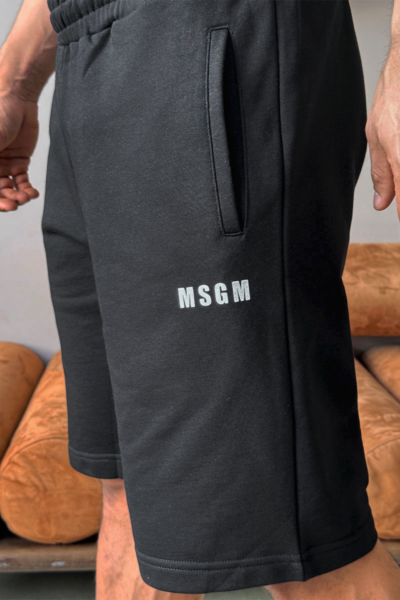 Designer Clothing Мужские чёрные шорты MSGM