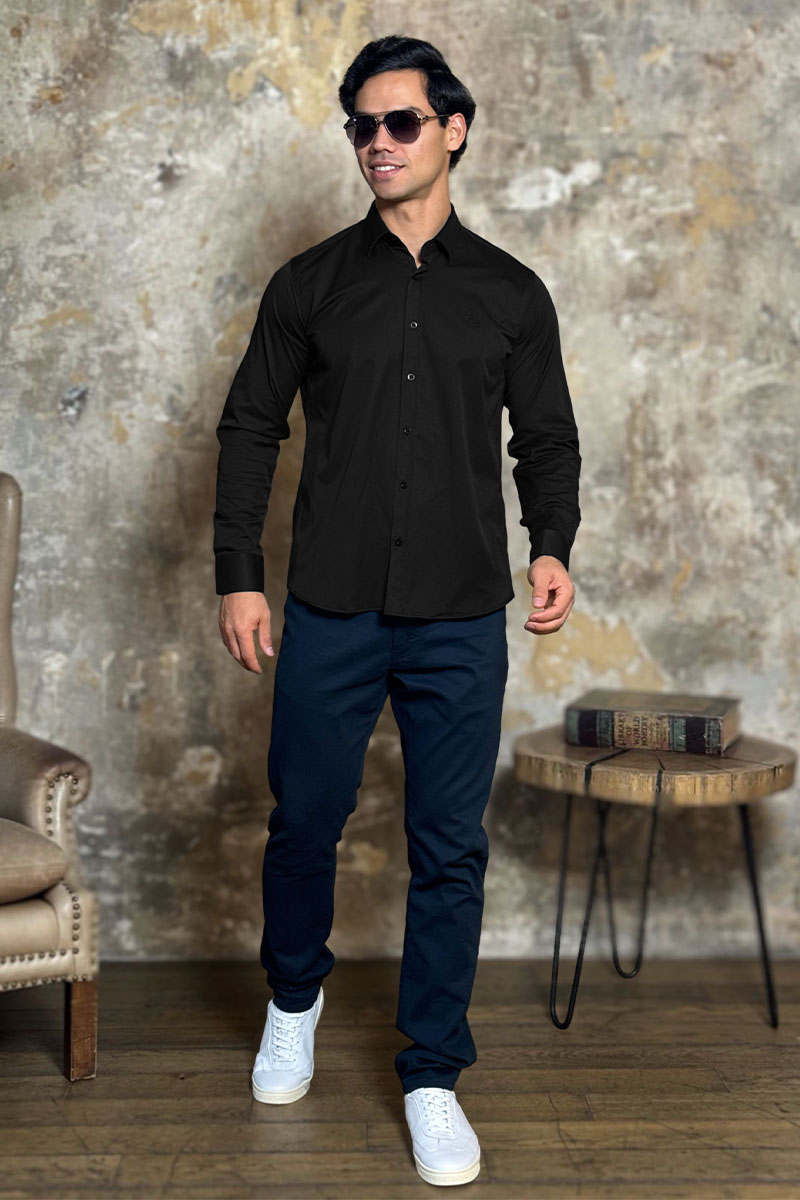 Loro Piana Мужская рубашка чёрного цвета