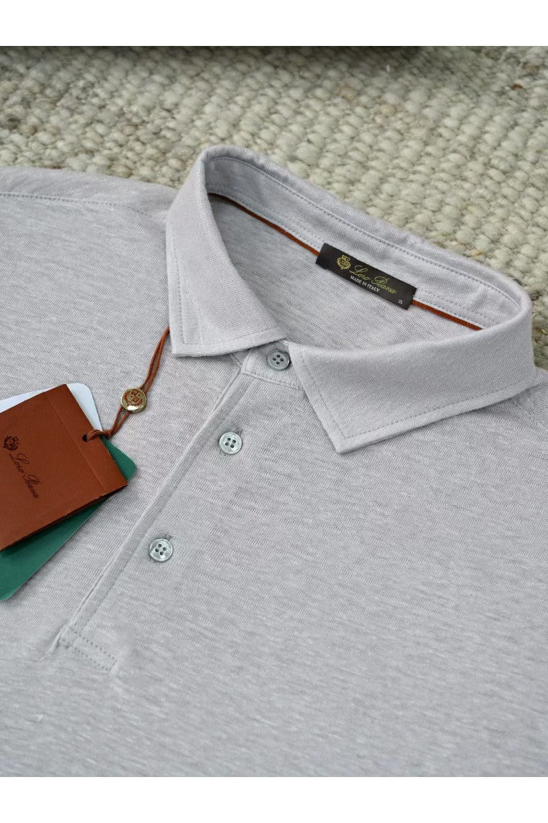 Loro Piana Мужское светло-серое поло premium