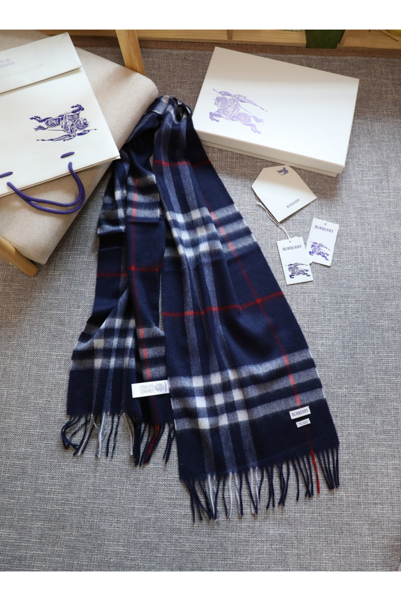 Burberry Шарф  two-tone Check premium 168x30 см - Navy