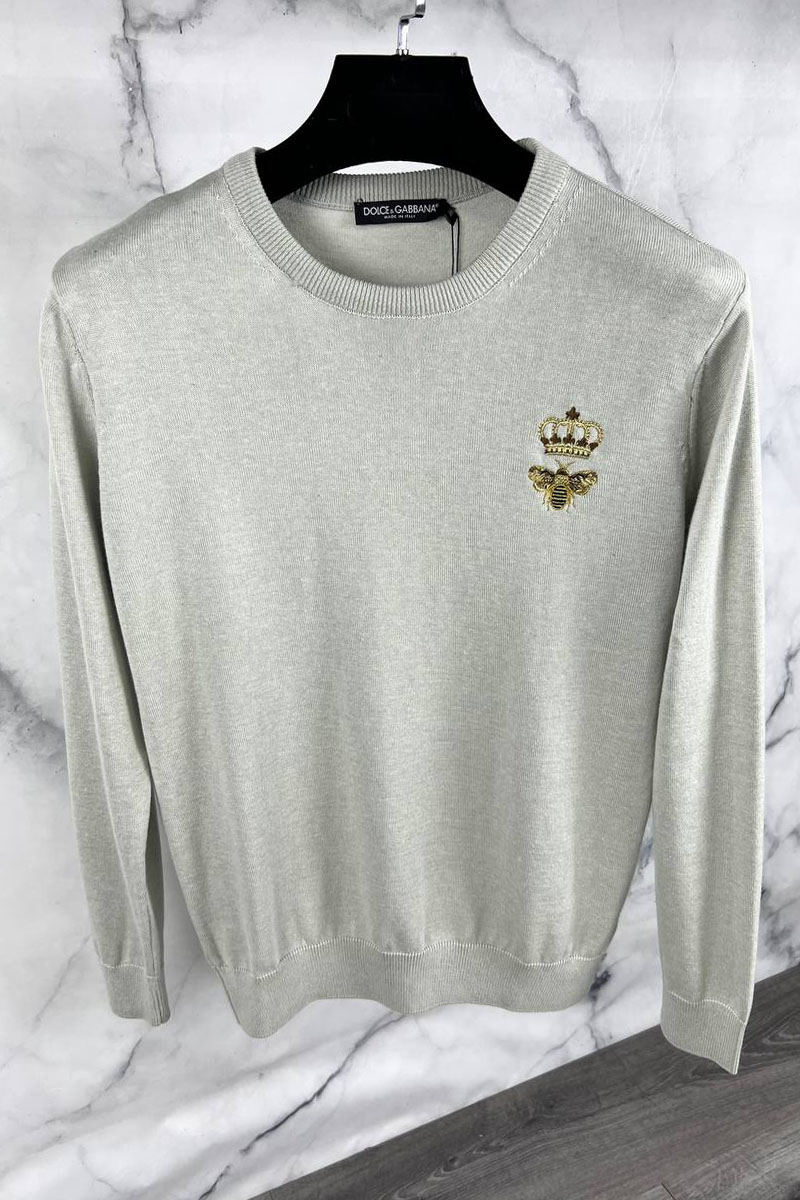 Dоlсе & Gаbbаnа Серый джемпер bee crown embroidered