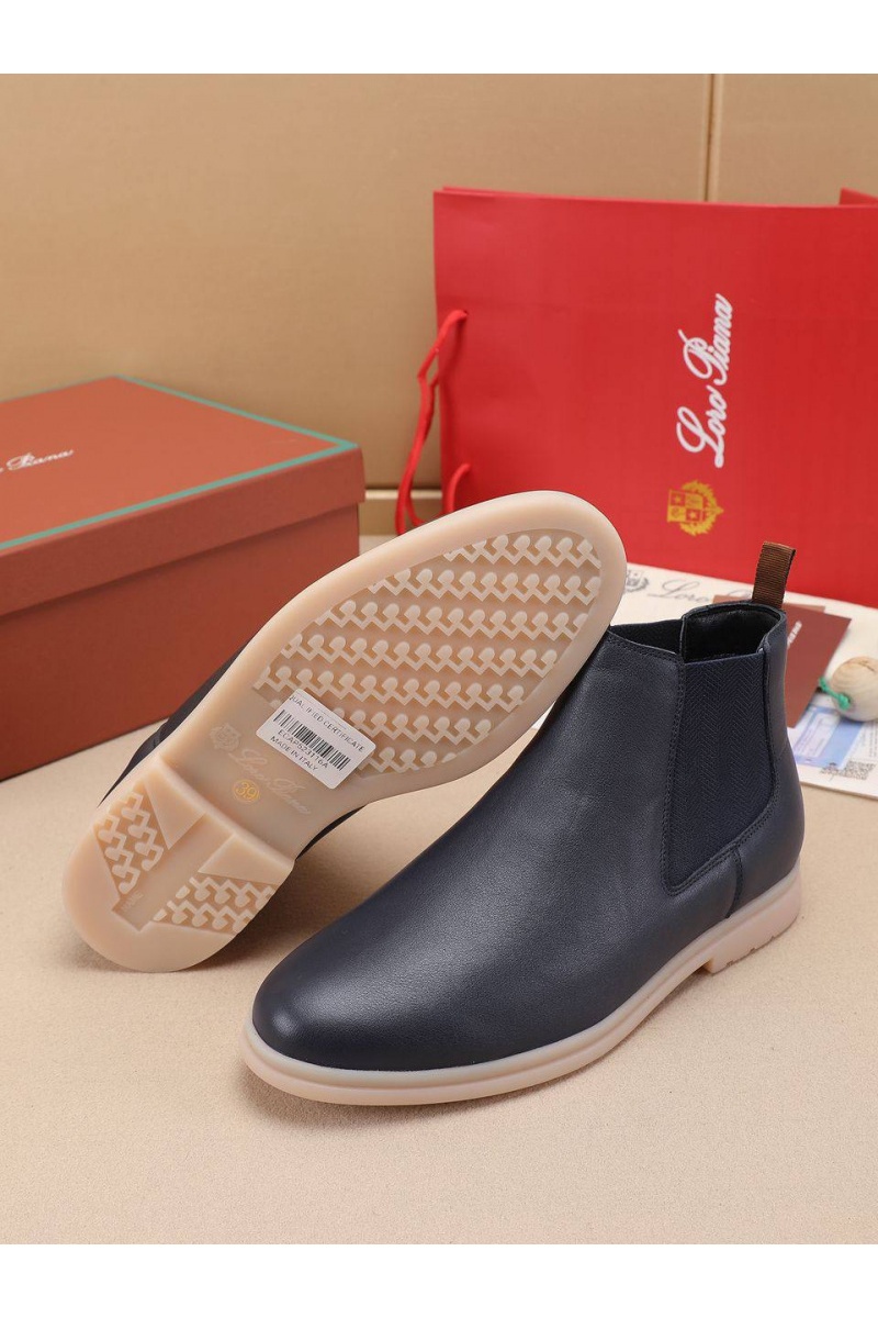 Loro Piana Кожаные ботинки с мехом 