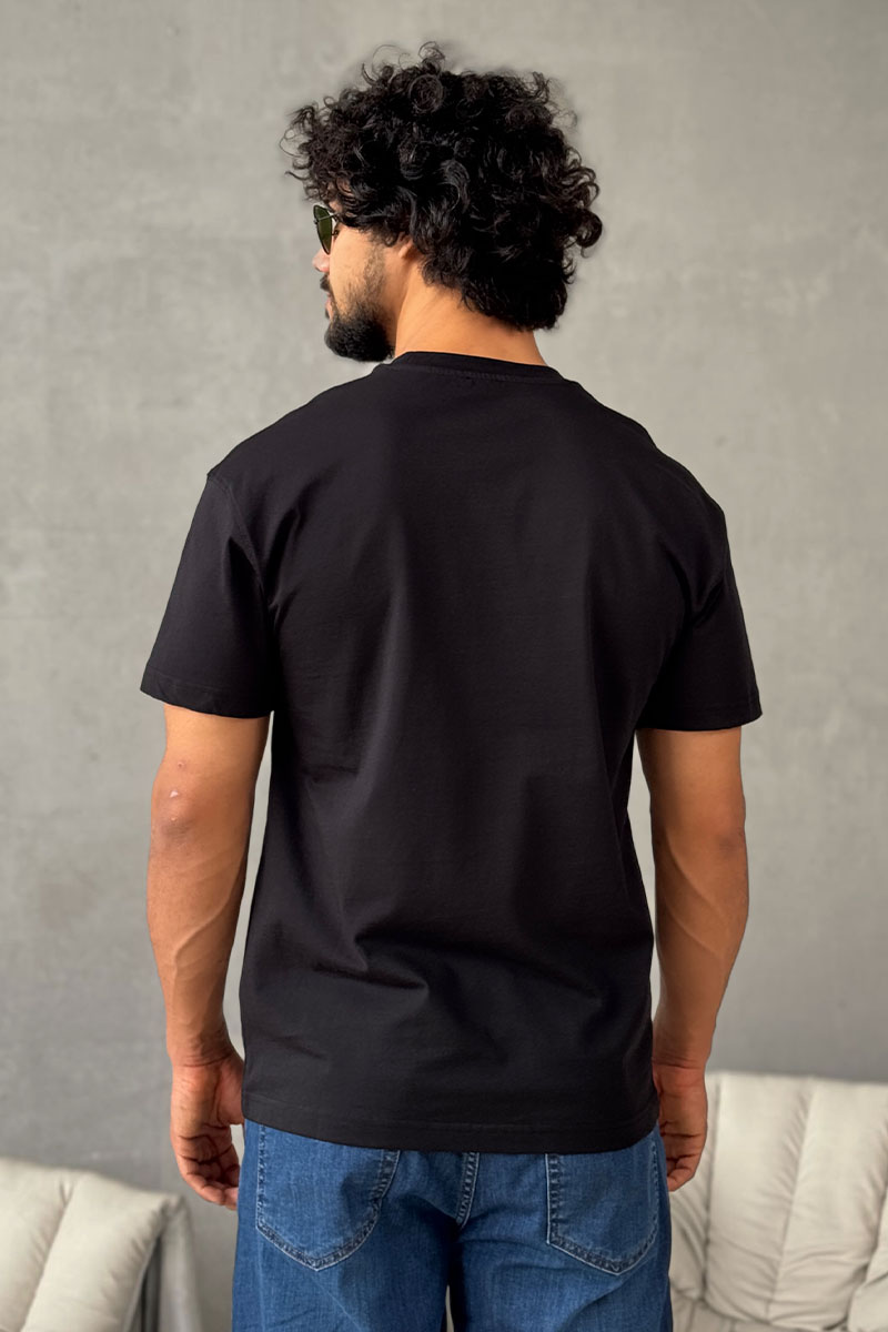 Burberry Мужская чёрная футболка Equestrian Knight