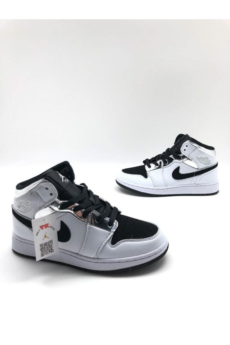 Nike Женские кроссовки Dunk High - White / Black / Silver
