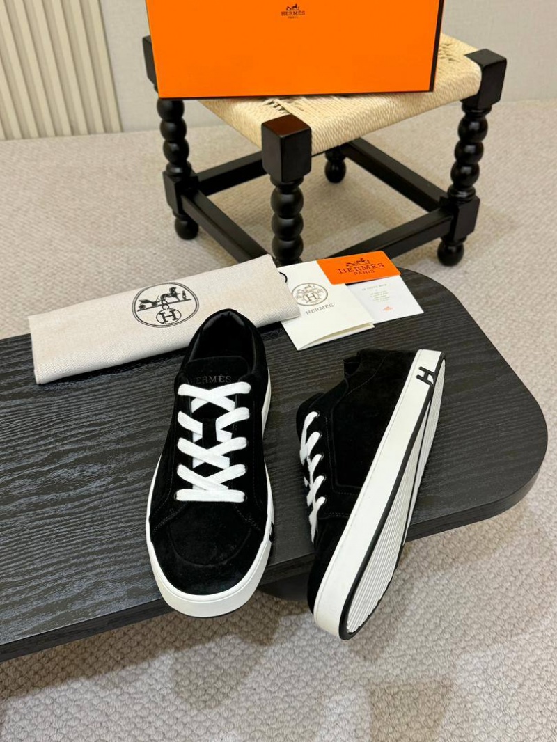 Hermes Мужские замшевые кроссовки Kid - Black