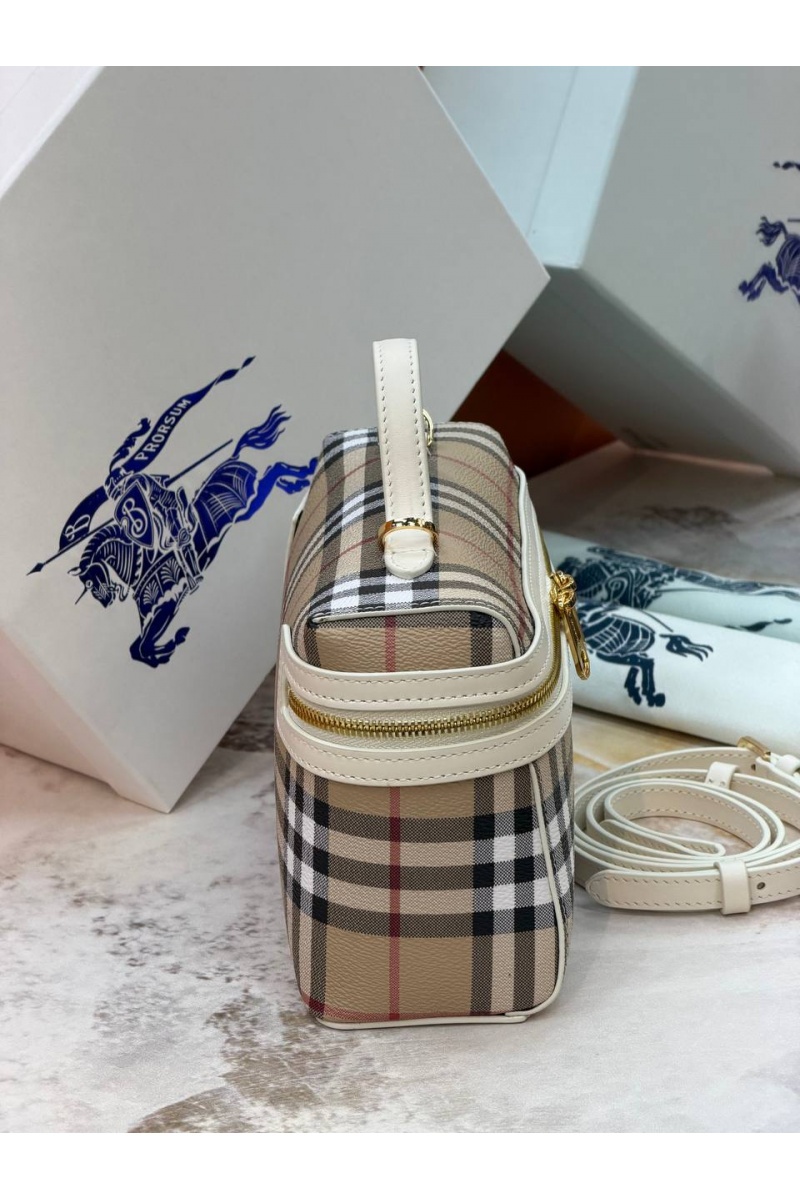 Burberry Кожаная сумка Check Vanity premium 19.5x15x8 см