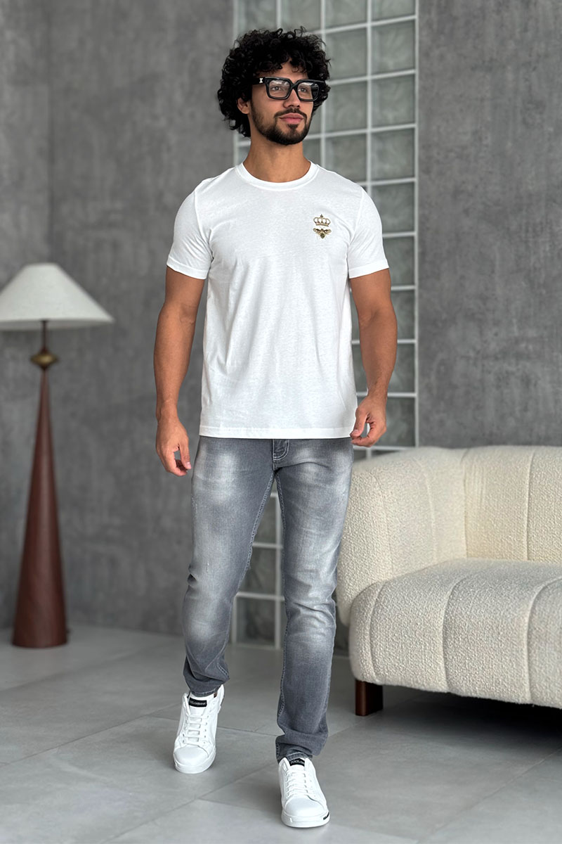 Dоlсе & Gаbbаnа Футболка белого цвета bee and crown 