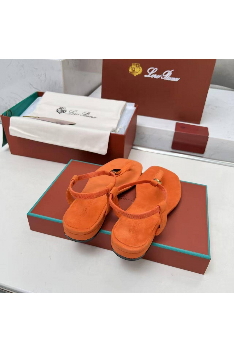 Loro Piana Женские замшевые сандалии Premium - Orange