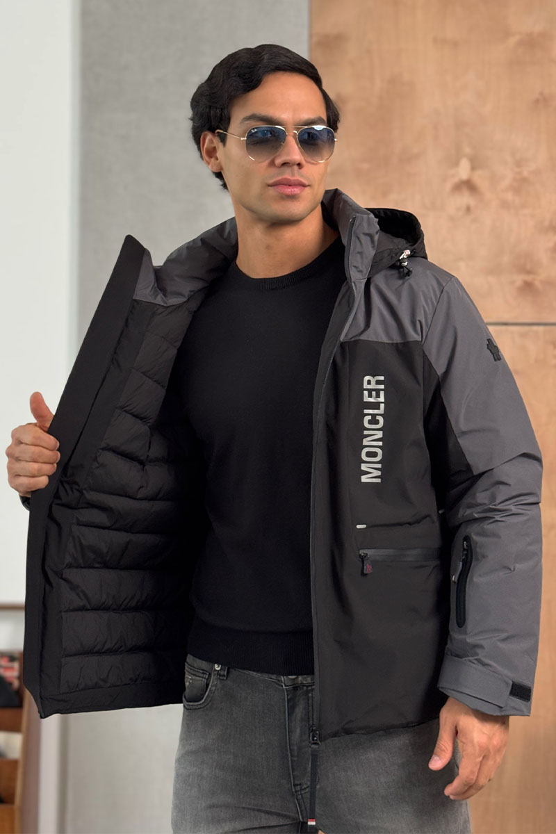 Moncler Пуховик Grenoble Fussen Ski - Black / Grey 
