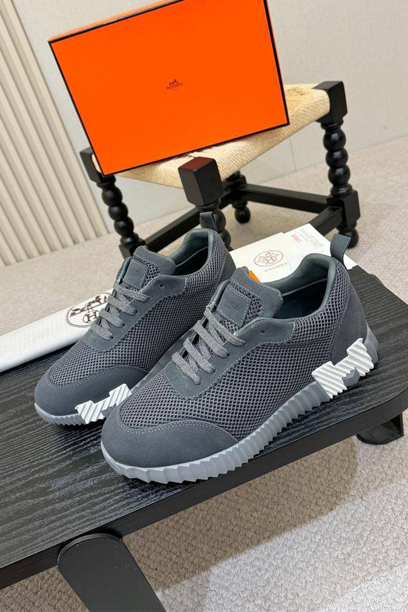Hermes Мужские серые кроссовки Bouncing