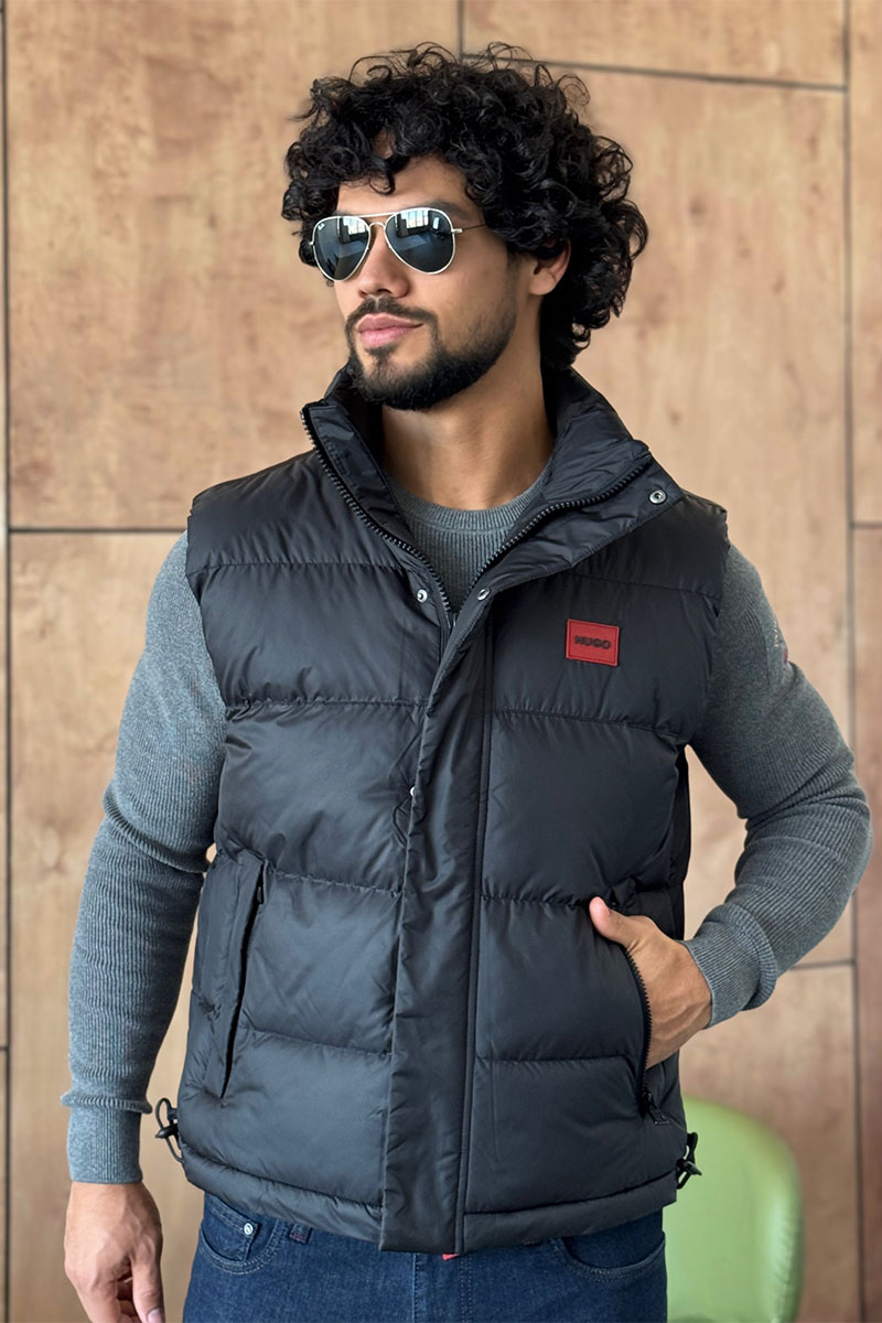 Hugо Воss Мужской чёрный жилет 